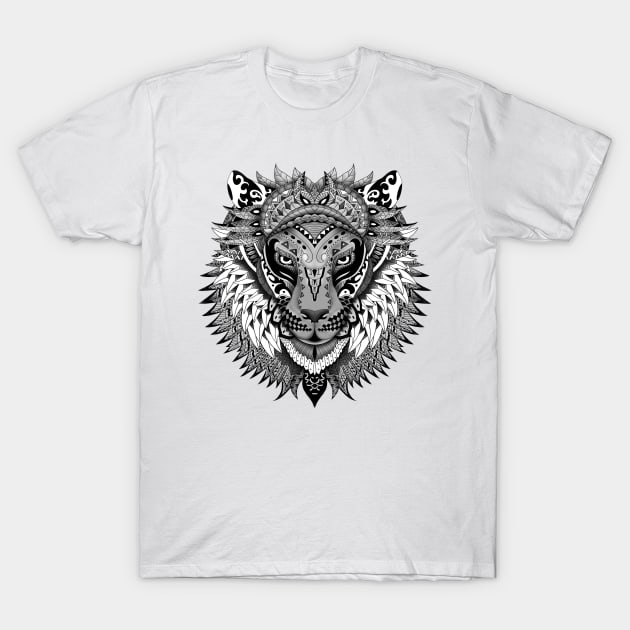 Aztec lion mandalas art pattern T-Shirt by Dezigner007